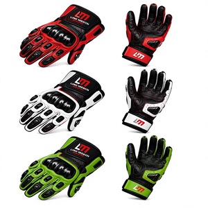 Gants de moto en cuir Long Mission, longueur poignet, sportifs, respirants, écologiques, compatibles écran tactile, usage quotidien, rouge, blanc, vert, quatre couleurs - Product Image 2