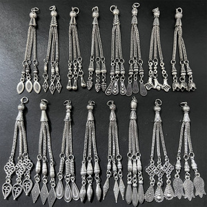 イスラム教徒用水滴型メタルペンダント合金タッセル<span class=keywords><strong>DIY</strong></span>イスラムジュエリーアクセサリータスビーフ祈りの数珠ロザリオ部品 - Product Image 1