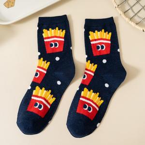 Calcetines Divertidos con Estampado de Comida <span class=keywords><strong>para</strong></span> Mujer, Diseño de Hamburguesa, Papas Fritas, Pizza, Refresco y Pastel, Regalo de Navidad Unisex - Product Image 4