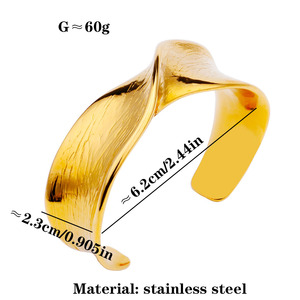 Pulsera de moda de acero inoxidable chapada en oro de 18 quilates recubierta de PVD impermeable de alta calidad - Product Image 5