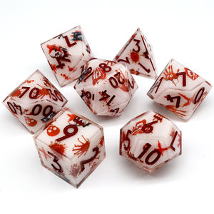 Juego completo de dados DnD poliédricos, borde afilado de resina, Material acrílico de forma cuadrada de 16mm para tablero DND <span class=keywords><strong>RPG</strong></span> - Product Image 1