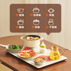Daewoo <b>Folding</b> Warm Plate Food Heating Mat Rectangle 220V Adjustable Heat Resistant Reusable Insulation <b>Table</b> Pad - Product Image 2
