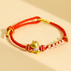 Braccialetto Etnico Intrecciato in Ferro Rosso YL 2026 Anno del Cavallo per Bambini e Coppie, <span class=keywords><strong>Design</strong></span> Zodiacale con Cinque Benedizioni, Regalo di Capodanno - Product Image 6