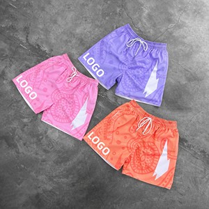 Shorts de basket-ball en mesh style mode OEM, unisexe, respirant, 100% polyester, imprimé par transfert thermique, shorts en mesh vierges - Product Image 2