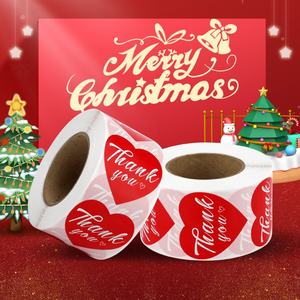 Rollos de Etiquetas Adhesivas Personalizadas Multicolores y con Estilo, Etiquetas de Agradecimiento para Envolver Regalos de Navidad - Product Image 2