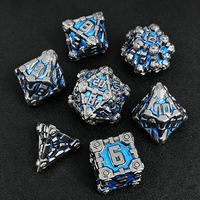 Ensemble de dés polyédriques Steampunk Gear 7 pièces pour jeux de rôle RPG DND avec chiffres en relief pour jeux de table