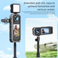 Cage Insta360 X5 en alliage d'aluminium de haute qualité avec fixation rapide, cadre de protection magnétique, support griffe froide et interface 1/4 pouce