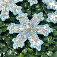 Applique brodée en point de chaînette motif flocon de neige floral certifiée OEKO-TEX, couleur personnalisée, à coudre, fournisseur en gros
