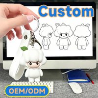 Porte-clés mousqueton personnalisé en caoutchouc souple et durable, design 3D unique, breloque de sac écologique et personnalisée, créateur