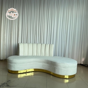 Barato, decoración moderna personalizada, terciopelo con mechones italianos, decoración de acero inoxidable, sala de estar, recepción de Hotel, sofá Loveseat - Product Image 3