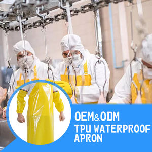 खाद्य प्रसंस्करण और सौंदर्य उद्योग के लिए वाटरप्रूफ टीपू एप्रोन निर्बाध और साफ करने में आसान - Product Image 5