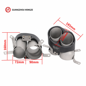 1 paire de tuyaux d'échappement COOWEI en fibre de carbone et acier inoxydable de 1,5 mm pour <span class=keywords><strong>Audi</strong></span> 2012-2018 A4/A6/A7/RS6/RS7, système de silencieux et embout d'échappement - Product Image 3