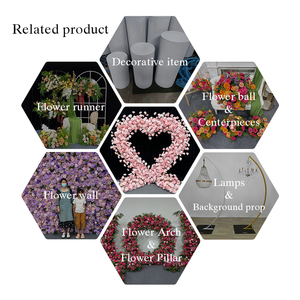 Venta Directa de Fábrica de Arco Floral en Forma de Corazón con Rosas Artificiales de Seda Rosa Romántico, un Fondo Romántico y Lujoso - Product Image 5
