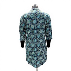 Collection de Kurtis en coton imprimé élégants pour femmes, ensembles de vêtements ethniques en gros pour l'été, tenues décontractées pour les fêtes, ensemble Kurta longueur genou - Product Image 4