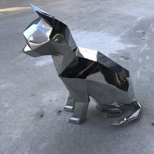 Sculpture de chat en métal poli miroir, Sculpture de chat en acier inoxydable - Product Image 6