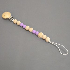Cadeaux de fête en silicone, Corde en bois de hêtre, Attache-sucette, Chaîne anti-chute, Corde de suspension, Molaire pour bébé, Chaîne anti-perte, Articles pour bébé - Product Image 6