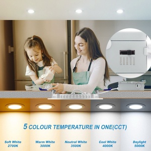 Plafonnier LED encastré sans cadre, ultra-plat, noir et blanc, 3 pouces, 5W, 5 températures de couleur sélectionnables, étanche à l'air, certifié ETL, avec panneau IC - Product Image 5