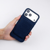 Portefeuille en cuir véritable Alcantara, vente en gros, porte-cartes magnétique puissant pour iPhone 18 17 16 Pro Max