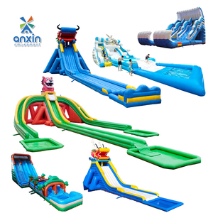 Toboggan aquatique gonflable de qualité commerciale géant avec piscine à jets d'eau pour enfants et adultes, équipement de parc d'attractions extérieur, PVC haute résistance - Product Image 2