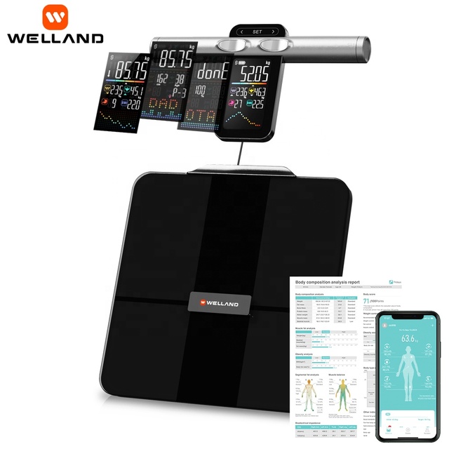 For P7 FI2419LB Big Platform Digital Bathroom Scale Household 8-Electrodes Body Fat Scale VA Screen Tempered Glass 180kg OEM