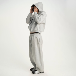 Custom 500gsm Oversized Unisex Tracksuit Zip up Hoodies and Sweat Pants Set Tracksuit Sportswear for Sweatsuit Men - Product Image 2