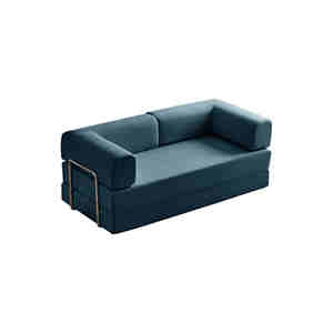 Sofá cama futón 4 en 1 con diseño plegable y reposabrazos en forma de L, colchón de silla para dormir en el suelo para uso en dormitorio o sala de estar - Product Image 1