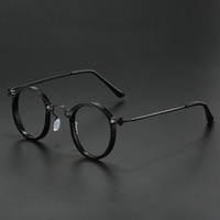 Lunettes de style punk rétro unisexe, monture en métal légère, anti-lumière bleue, monture optique