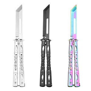Couteau papillon d'entraînement avec lame atténuée, outil d'entraînement bien équilibré, couteau <span class=keywords><strong>Balisong</strong></span> à dégradé pour un retournement fluide - Product Image 5