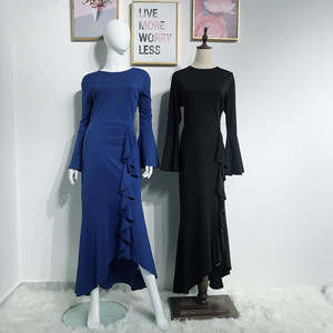 2024 nouveauté couleur unie à volants queue <span class=keywords><strong>de</strong></span> poisson Wrap hanche <span class=keywords><strong>longue</strong></span> <span class=keywords><strong>robe</strong></span> <span class=keywords><strong>de</strong></span> <span class=keywords><strong>soirée</strong></span> en gros femmes <span class=keywords><strong>robe</strong></span> - Product Image 2