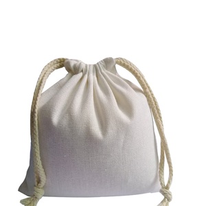 Sac à cordon en coton biologique le plus vendu en usine, petite pochette en coton - Product Image 2