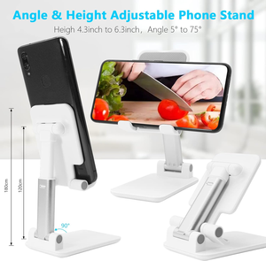 Support de téléphone pliable pour bureau, réglable en hauteur et en angle, adapté au bureau, au bureau à domicile, support pour tablette, compatible avec tous les iPhones - Product Image 6