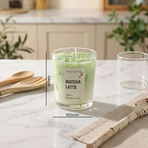 Bougie parfumée au café glacé et au caramel en pot de verre, en cire de paraffine, pour la décoration intérieure - Product Image 3