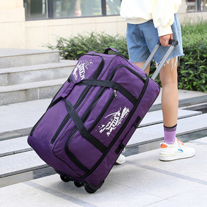 Fashion Waterproof Zipper Foldable Oxford Cloth Trolley <b>Roller</b> Bag Business Boarding Travel Spinner <b>Suitcase</b> Luggage Duffle - Product Image 2