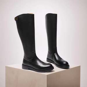 2025 New Luxury Designer Custom Straight Boots Genuine Leather Heightening Women's High Heel Boots Fashion Outdoor Knee-High - Product Image 1