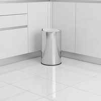 Poubelle commerciale ronde en acier inoxydable avec ou sans seau intérieur pour bureau, école, maison, salle de bain
