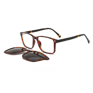 Lunettes optiques haut de gamme de luxe monture lunettes de soleil TR90 bleues/transparentes avec <span class=keywords><strong>lentilles</strong></span> TAC conception de lunettes à clipser à la mode - Product Image 3
