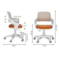 Chaise d'étude ergonomique moderne en plastique pour enfants avec roulettes, repose-pieds, hauteur réglable, design anti-cyphose pour une utilisation scolaire sécurisée