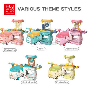 HW multi-thème 2 en 1 semblant jouer maison jouets pour enfants cuisine outils médicaux <span class=keywords><strong>vaisselle</strong></span> accessoires stockage dessin animé poulie voiture - Product Image 4