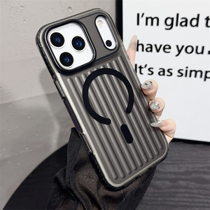 Funda Magnética Anti-Golpes de Doble Capa IMD Corrugada de Alta Gama, <span class=keywords><strong>TPU</strong></span>+TPE+PET, Anti-Huellas para iPhone 16 17 Pro Max - Product Image 3