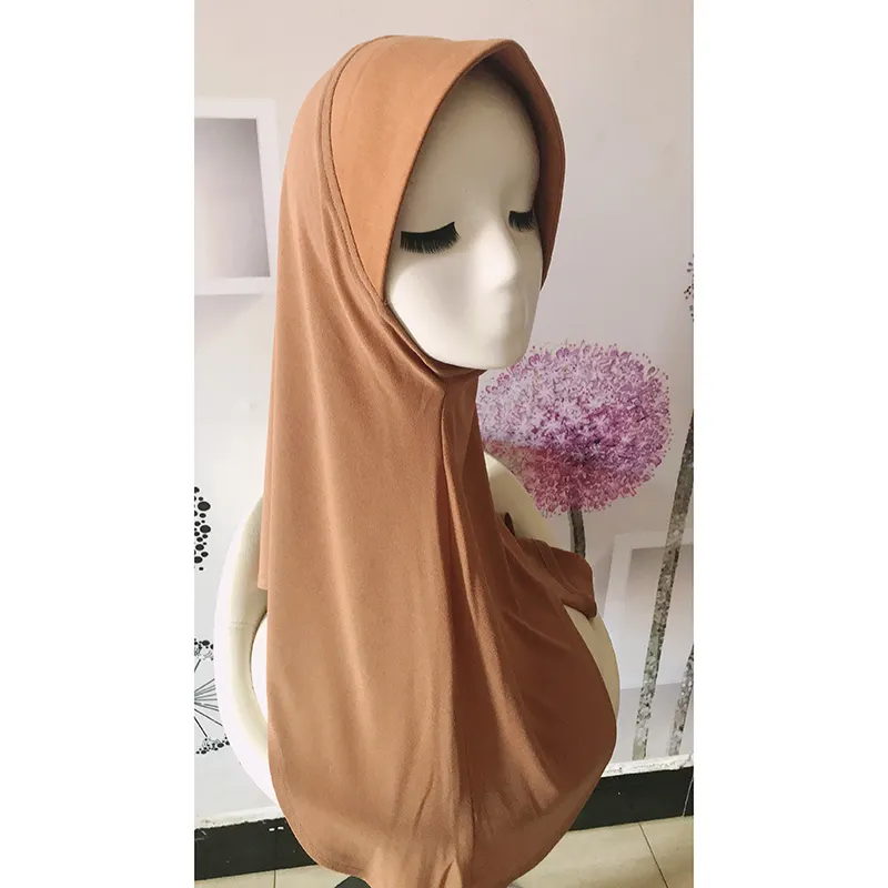 New Malaysian Style Women Hijab Undercap Muslim Solid Color Cap Crystal Hemp Instant Inner Hijab