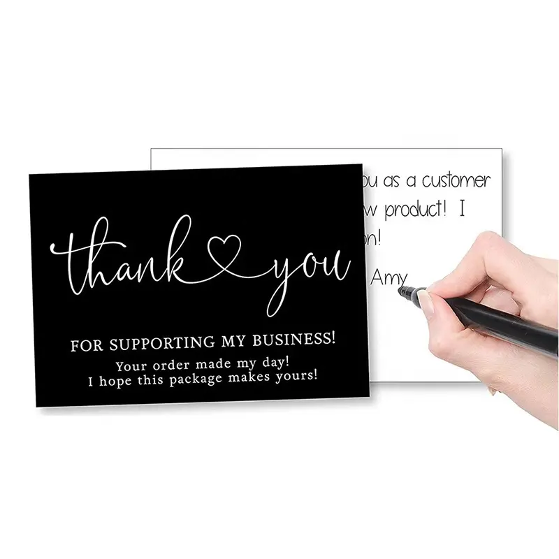 Custom Thank You Card Set Logo Luxury Printed Thank You Greeting Cards With Envelope For Small Business