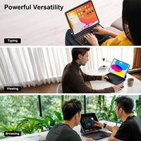 Clavier Magique Magnétique Fin avec Trackpad Multi-Tactile Rétroéclairé 7 Couleurs pour iPad A16 11e Génération 11 2025 iPad 10e Génération 10.9