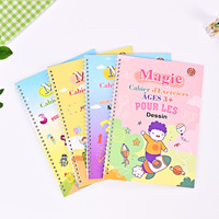 Ensemble de 4 Cahiers Magiques de Pratique de la Calligraphie en Langue Française Impression Magique Cahier de Calligraphie pour Enfants Activité Cahier pour Enfants