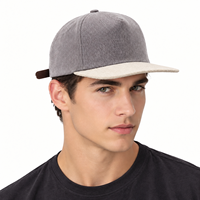 Casquette Snapback en velours côtelé à six panneaux avec logo personnalisé, unisexe, sangle réglable en cuir, bicolore, visière plate, chapeaux et casquettes chaudes d'hiver