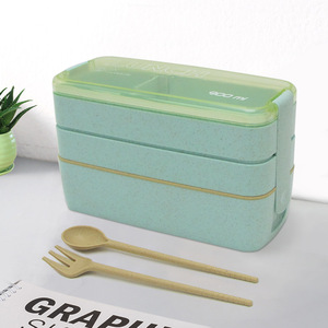 Nhà Máy Bán Buôn Giá Rẻ Nhất Biểu Tượng Tùy Chỉnh Đầy Màu Sắc Thời Trang Hiện Đại Sử Dụng Bền Vững Lúa Mì Nhựa Hộp Ăn Trưa Với Bìa - Product Image 4