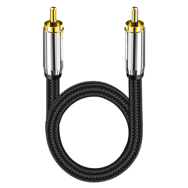 Basics RCA Male to Male Audio Cable OEM for Stereo Speaker or Subwoofer with Gold-Plated Plugs 3.5mm Black Car Audio Subwoofer
