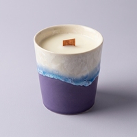 Décoration d'intérieur, tasse en céramique personnalisable, bougie parfumée à la cire de soja naturelle, mèche en bois, parfum durable