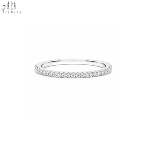 Hong Kong Supplier Classic Customized Eternity Band Fine Jewelry Wholesale 18K White Gold Natural Diamond Stackable <b>Ring</b> - Product Image 1