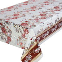 Nappe en PVC imprimée métallique à motif floral en relief 3D, vente chaude de l'usine de Yiwu