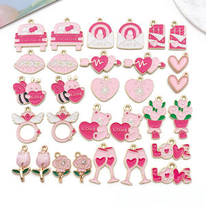 Pendentif porte-clés DIY en alliage avec <span class=keywords><strong>pierre</strong></span> naturelle en forme de cœur, série Saint-Valentin - Product Image 3